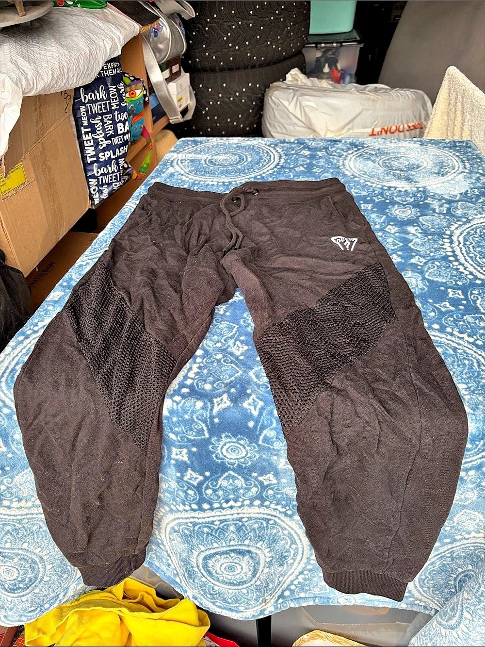 Guess Mesh Panel Jogger Pants in Black Size Small